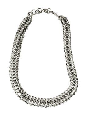 Bright Aluminum Box Weave Chainmail Choker 1286